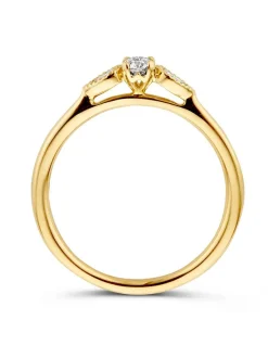 Geelgouden ring met ovale diamant 0,35crt. + Luxe Cadeau