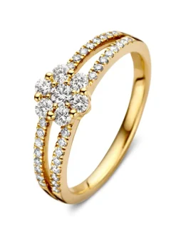 Geelgouden rozet ring met diamant 0,55crt. + Luxe Cadeau