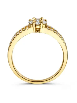 Geelgouden rozet ring met diamant 0,55crt. + Luxe Cadeau