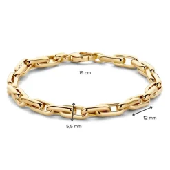 Geelgouden schakelarmband met ovale schakels + Luxe Cadeau