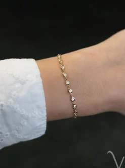Geelgouden schakelarmband met briljant 0,61crt + Luxe Cadeau