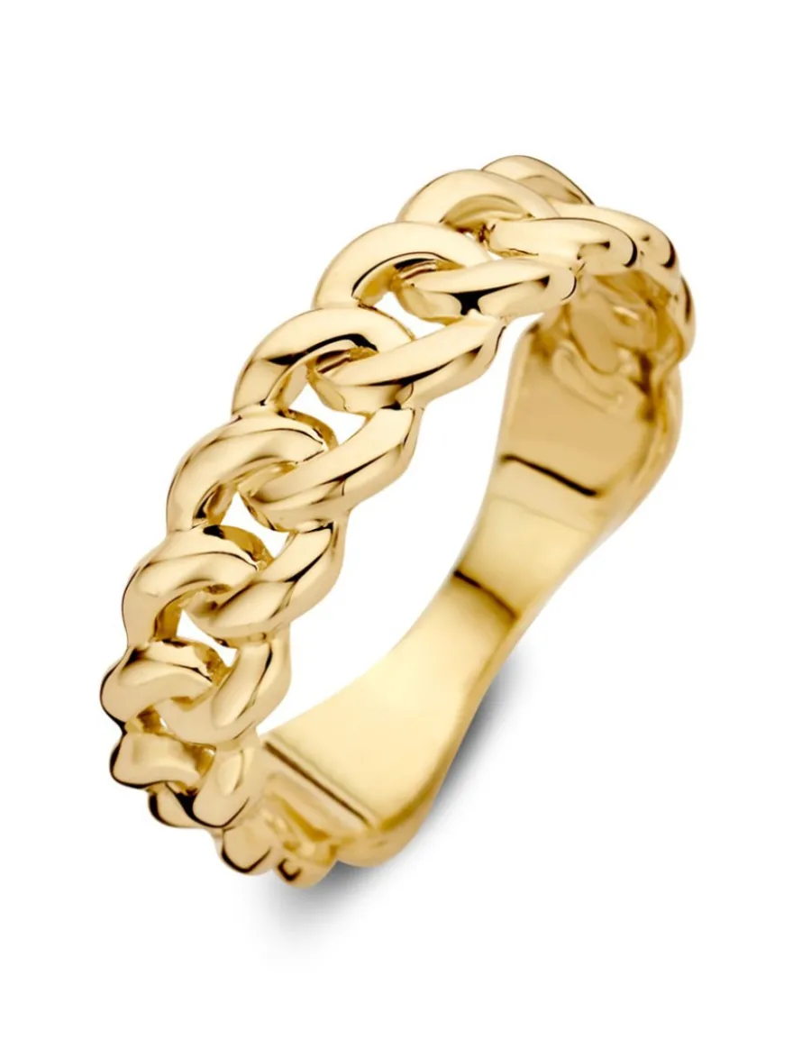 Geelgouden schakelring + Luxe Cadeau
