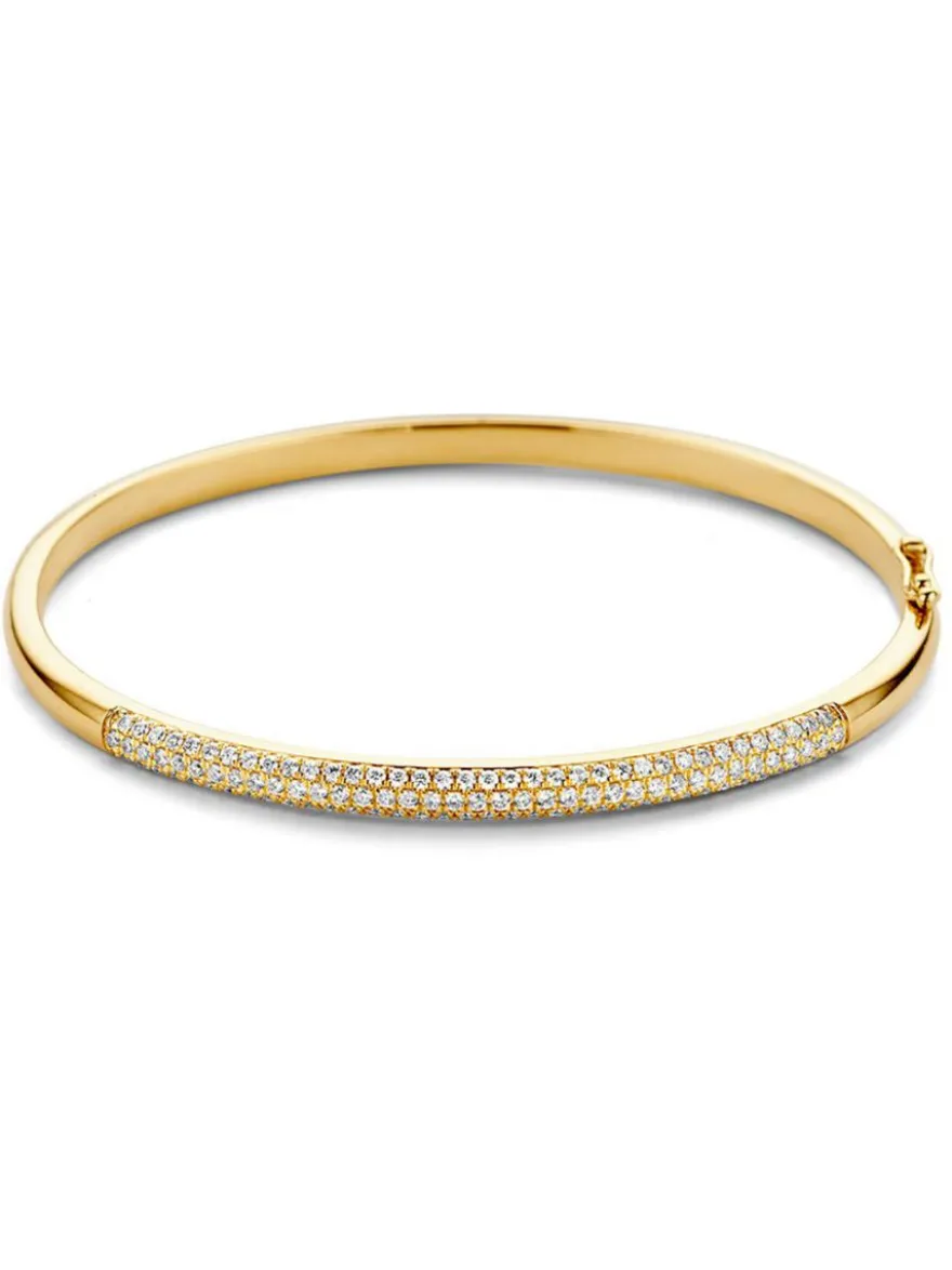 Geelgouden slavenarmband met briljant + Luxe Cadeau