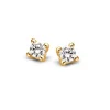 Geelgouden solitair oorstekers met diamant 0,10crt. + Luxe Cadeau