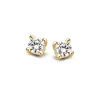 Geelgouden solitair oorstekers met diamant 0,32 crt.