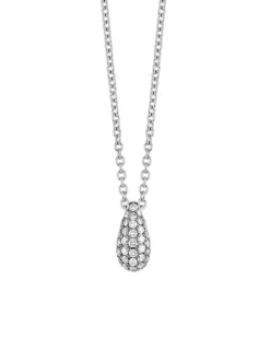 Goccia collier witgoud met briljant + Luxe Cadeau