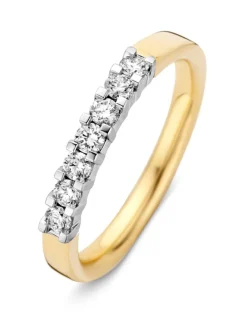 Gouden alliance ring met 6 briljanten + Luxe Cadeau