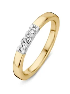Gouden alliance ring met 3 briljanten + Luxe cadeau