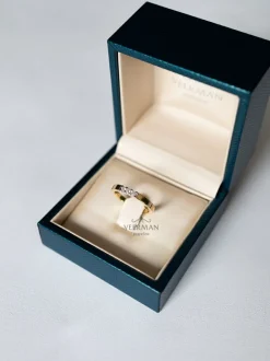 Gouden alliance ring met 3 briljanten + Luxe cadeau