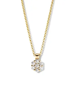 Gouden collier met rozet diamant hanger + Luxe cadeau