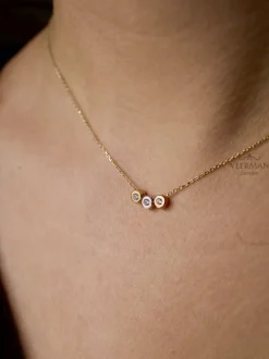 Gouden collier met tricolor hanger + Luxe Cadeau