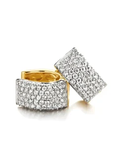 Gouden creolen briljant pavé + Luxe Cadeau