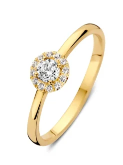 Gouden entourage ring met zirkonia + Luxe Cadeau