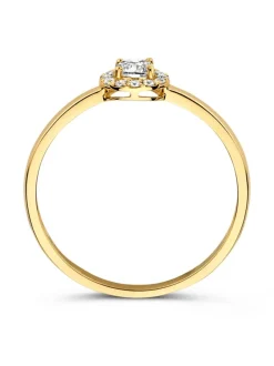 Gouden entourage ring met zirkonia + Luxe Cadeau