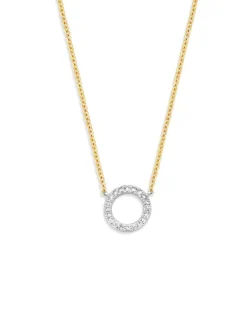 Gouden ketting met diamant 0.11crt. + luxe cadeau