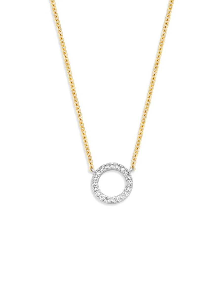 Gouden ketting met diamant 0.11crt. + luxe cadeau