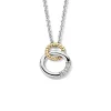 Hanger zilver met gedraaide ring goud en zirkonia + Luxe Cadeau