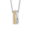 Hanger zilver met goud en zirkonia + Luxe Cadeau