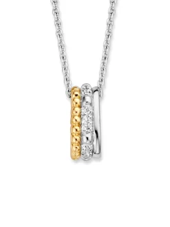 Hanger zilver met goud en zirkonia + Luxe Cadeau