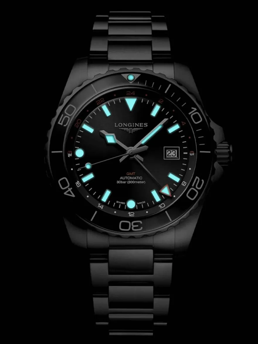 Longines HydroConquest Auto GMT L3.890.4.56.6 + Luxe Cadeau