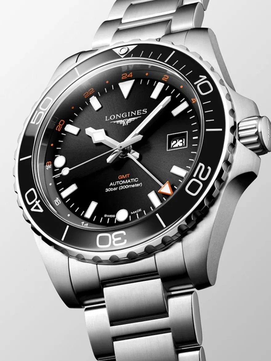 Longines HydroConquest Auto GMT L3.890.4.56.6 + Luxe Cadeau