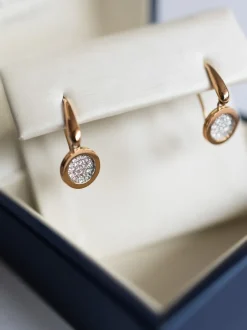 Moondrops oorbellen met diamant M004E28W14 + Luxe Cadeau