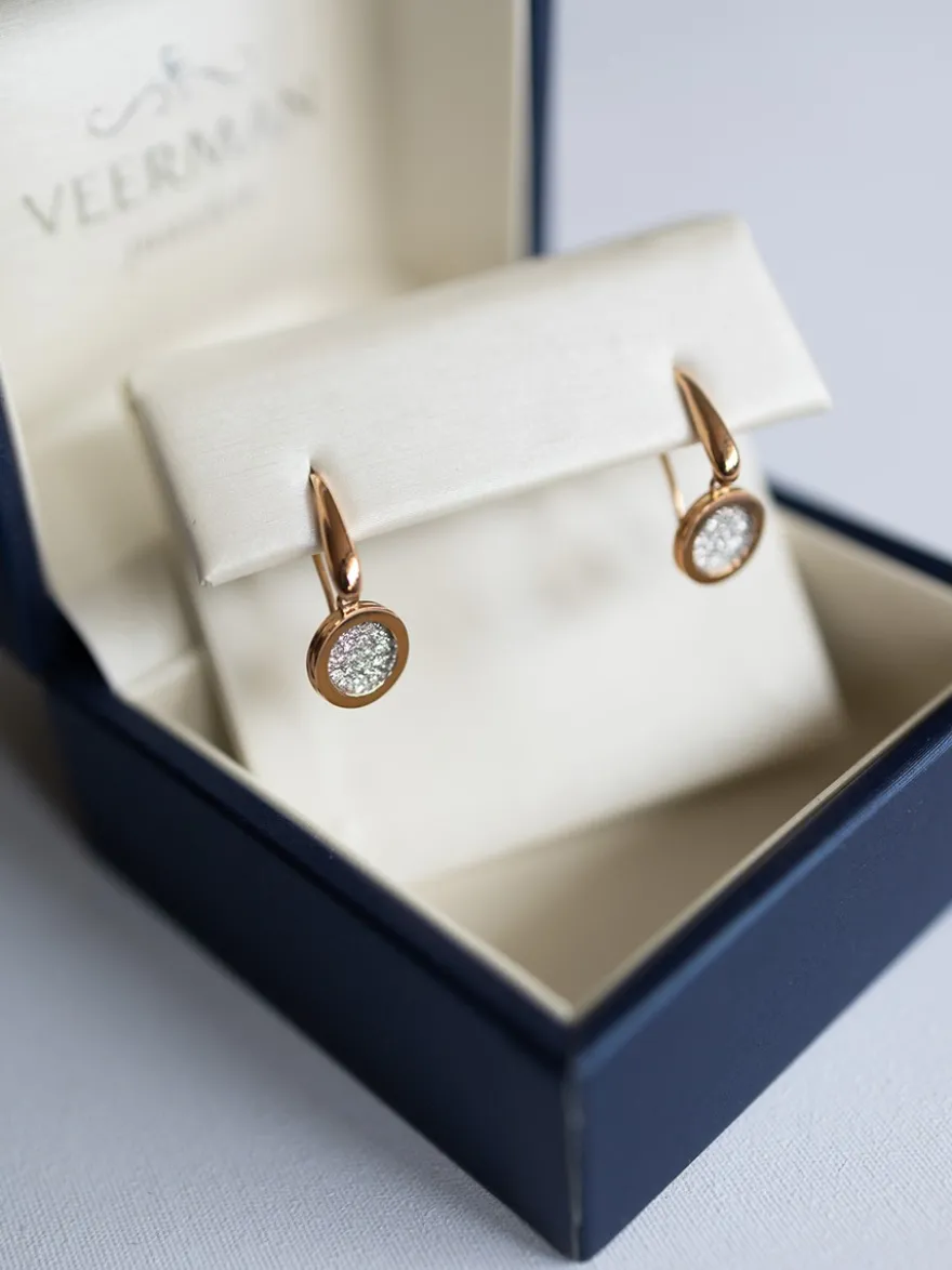 Moondrops oorbellen met diamant M004E28W14 + Luxe Cadeau