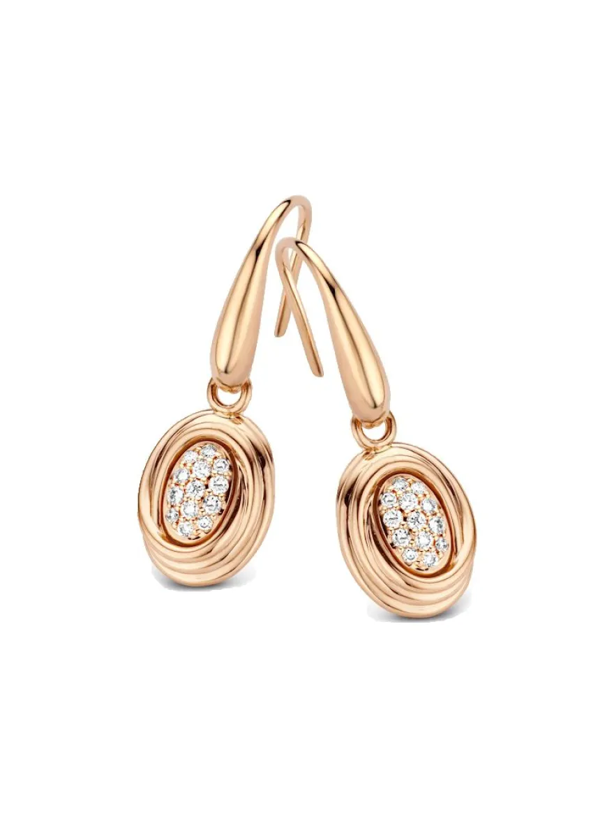 Moondrops oorhaken ovaal met briljant M063E14R18 + Cadeau