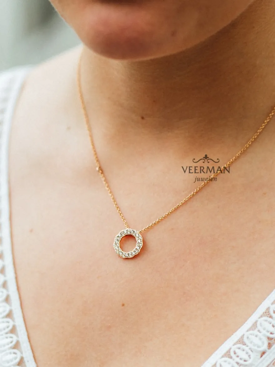Moondrops roségouden collier M098N50BRDR14 + Luxe Cadeau