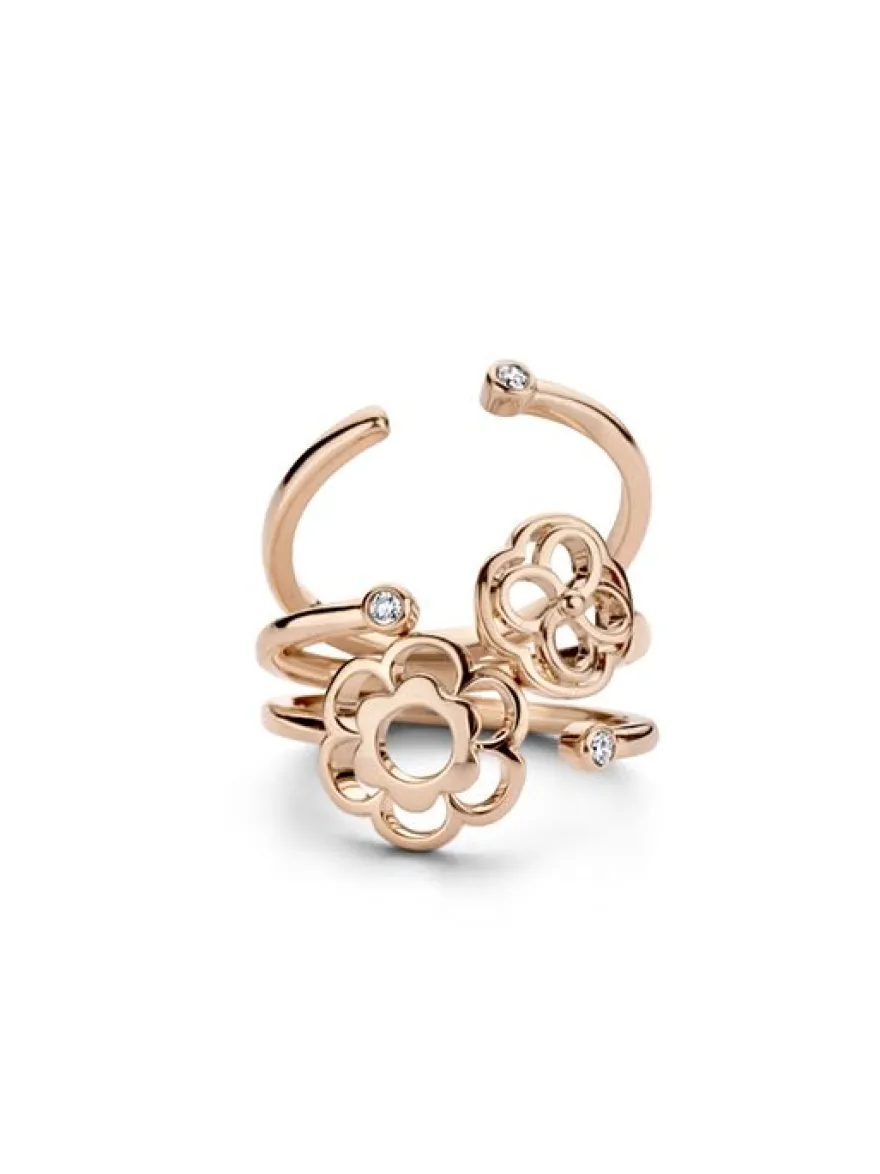 Moondrops roségouden ring met bloem M093R03R14 + Luxe cadeau