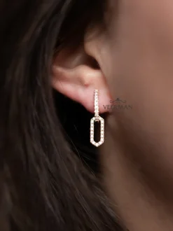 Oorringen geelgoud briljant 0,42 crt. + luxe cadeau