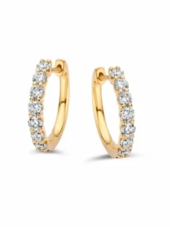 Oorringen geelgoud briljant 1.00 crt. + Luxe Cadeau
