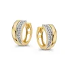 Oorringen geelgoud zirkonia + luxe cadeau