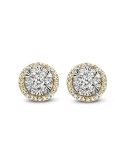 Oorstekers bicolor briljant 0,44 crt. + Luxe Cadeau