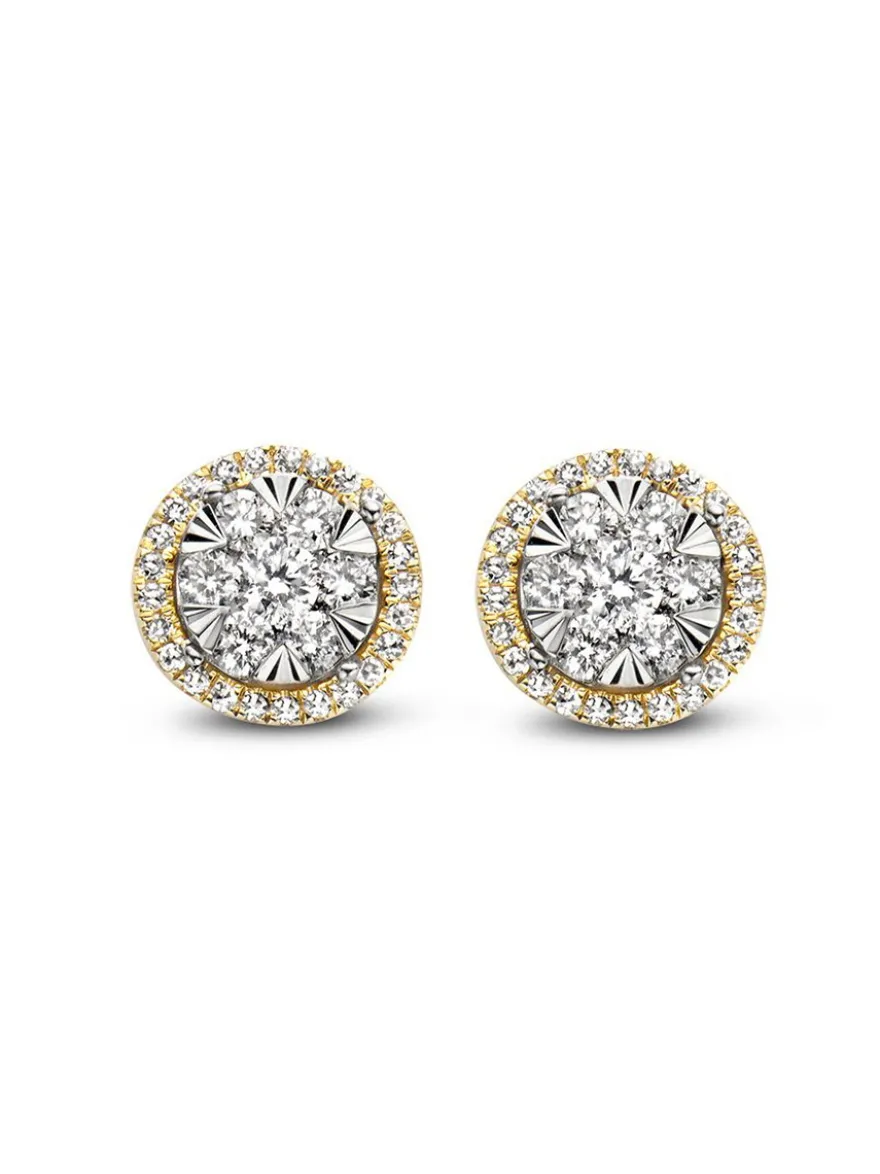 Oorstekers bicolor briljant 0,44 crt. + Luxe Cadeau