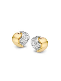 Oorstekers bicolor briljant 0,12 crt. + luxe cadeau