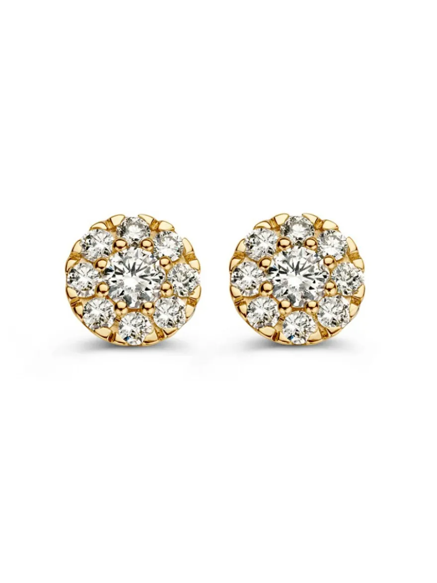 Oorstekers geelgoud briljant 0,80 crt. + luxe cadeau