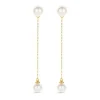 Oorstekers geelgoud parel + luxe cadeau