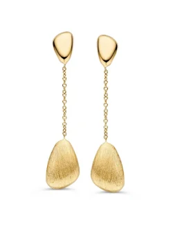 Oorstekers hangend element geelgoud + Luxe Cadeau