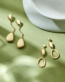 Oorstekers hangend element geelgoud + Luxe Cadeau