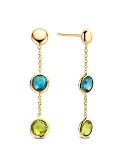 Oorstekers met topaas en peridot + Luxe Cadeau