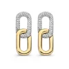 Oorstekers schakel bicolor briljant 0,40crt. + Luxe Cadeau