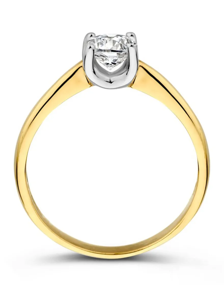 Ring bicolor met zirkonia + luxe cadeau
