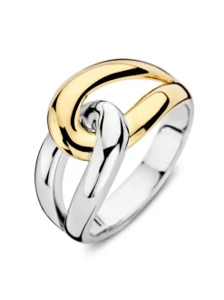 Ring knoop zilver en goud glad + Luxe cadeau