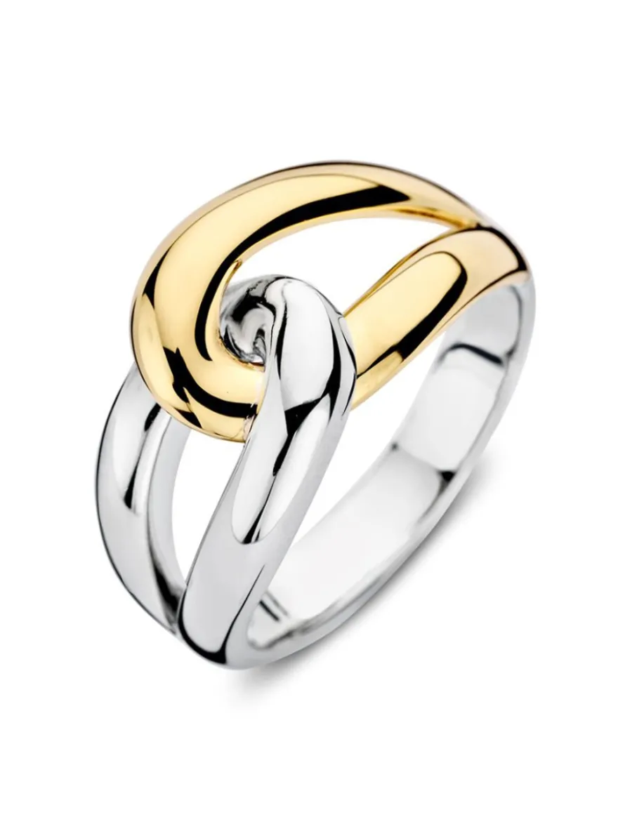Ring knoop zilver en goud glad + Luxe cadeau