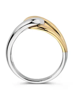 Ring knoop zilver en goud glad + Luxe cadeau