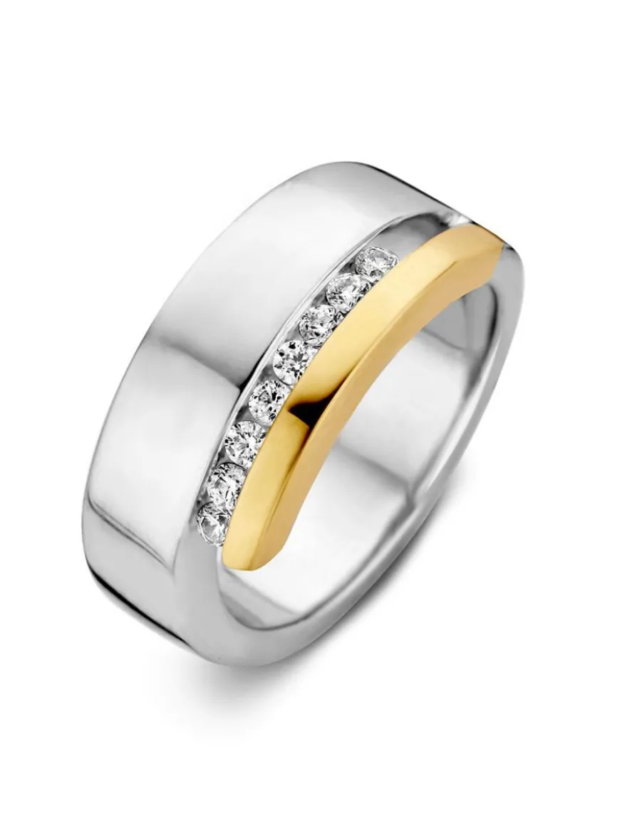 Ring met zilver en goud zirkonia + Luxe Cadeau
