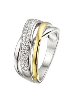 Ring zilver en goud met zirkonia | Bestel online