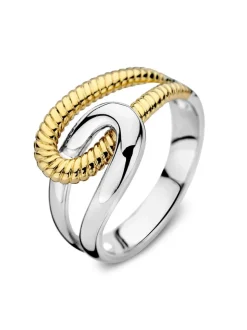 Ring zilver met goud + Luxe Cadeau