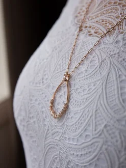 Roos 1835 Jackie Collection hanger roségoud met diamant 1,00crt.